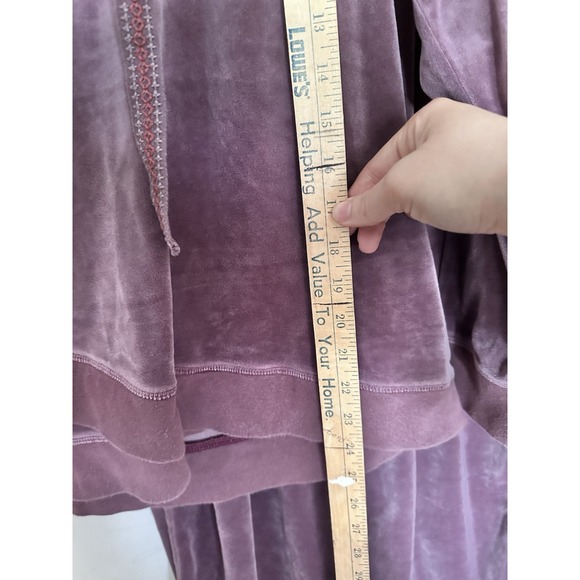 Sundance S Velvet Velour Set‎ Aurora Hoodie & Crop Wide Leg Pants Purple - Picture 3 of 9